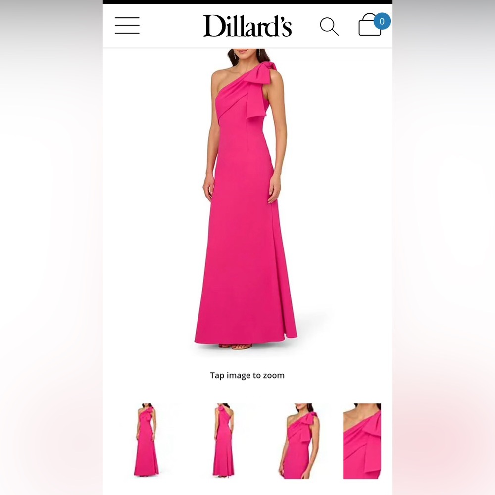 Adrianna Papell Pink One Shoulder Gown NWT